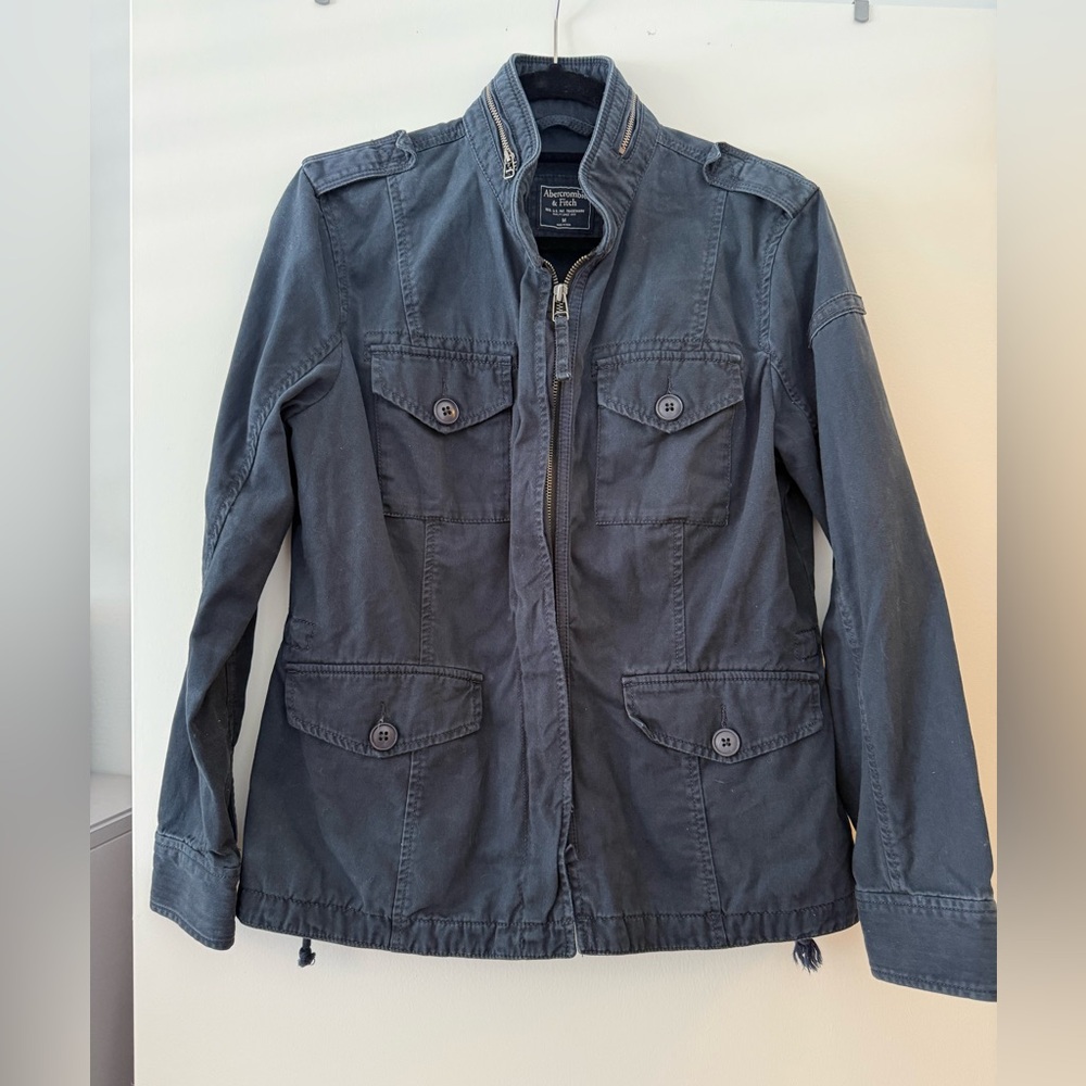 Abercrombie & Fitch Navy Blue Military Jacket
